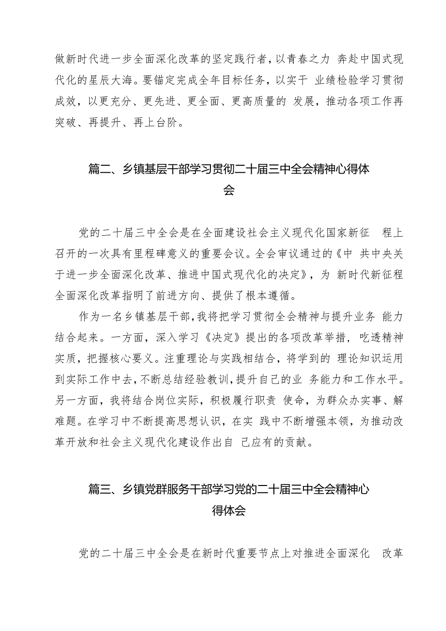 （13篇）乡镇领导干部学习二十三中全会精神心得研讨发言范文.docx_第2页