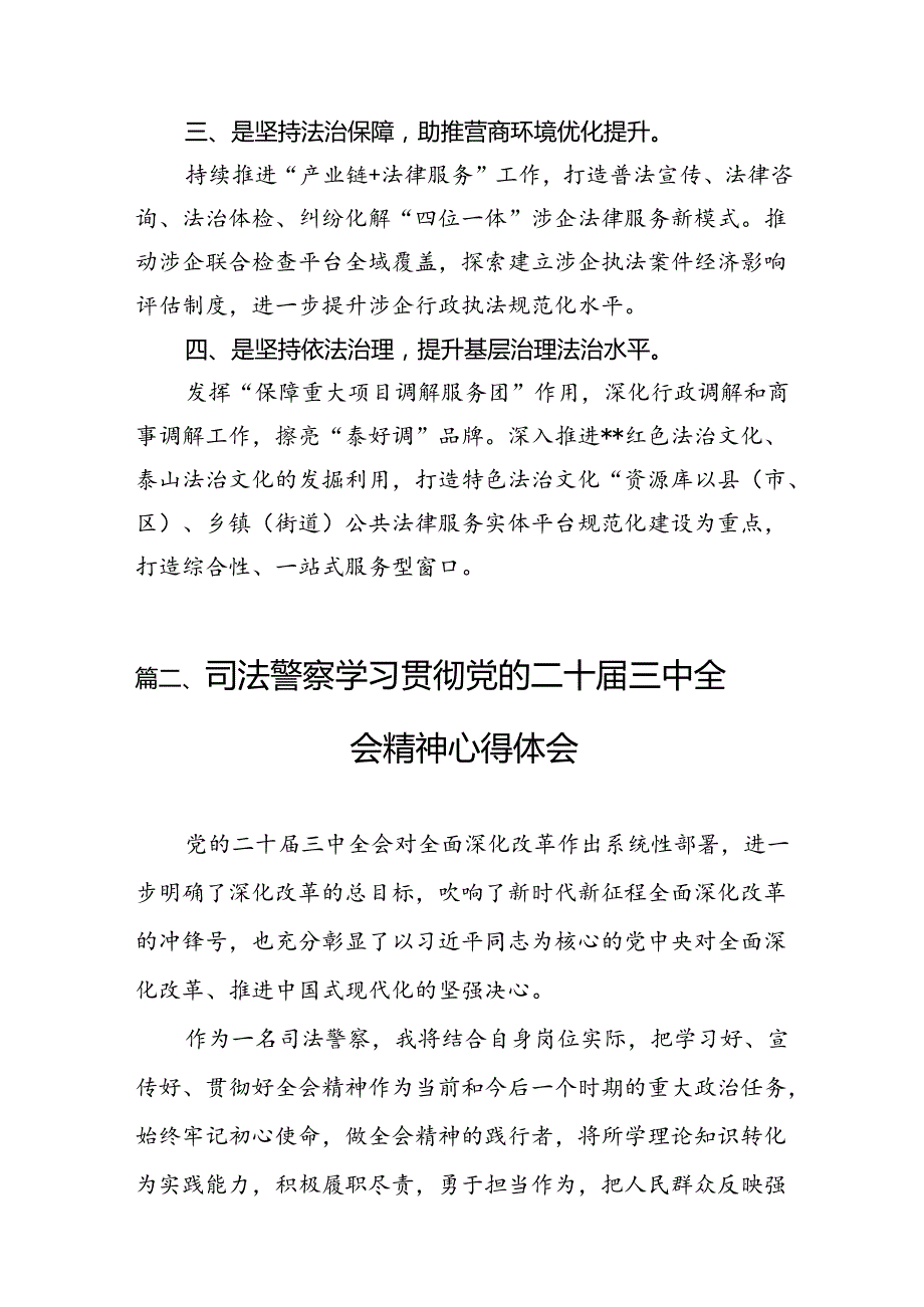 （10篇）司法行政系统领导干部学习二十三中全会精神心得体会（详细版）.docx_第3页