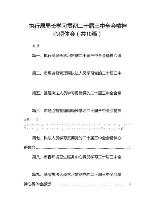（10篇）执行局局长学习贯彻二十三中全会精神心得体会范文.docx
