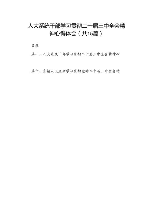（15篇）人大系统干部学习贯彻二十三中全会精神心得体会（详细版）.docx