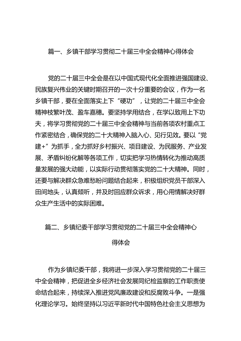 （10篇）乡镇干部学习贯彻二十三中全会精神心得体会（精选）.docx_第2页