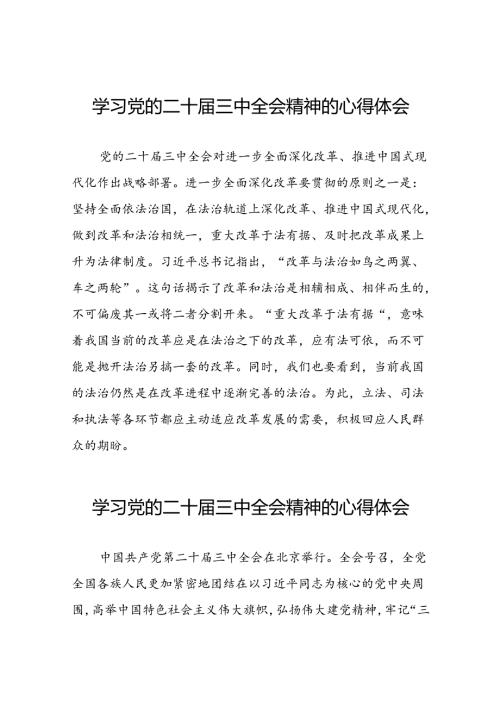 中国共产党第二十中央委员会第三次全体会议精神的学习心得体会25篇.docx