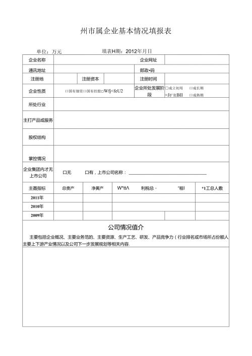 云南省股权融资项目申报表.docx
