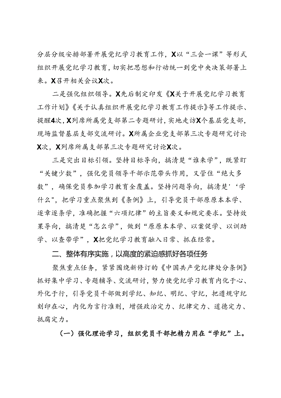 2024年关于开展党纪学习教育的工作总结 (3).docx_第2页