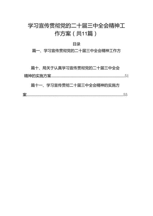 （11篇）学习宣传贯彻党的二十三中全会精神工作方案范文.docx
