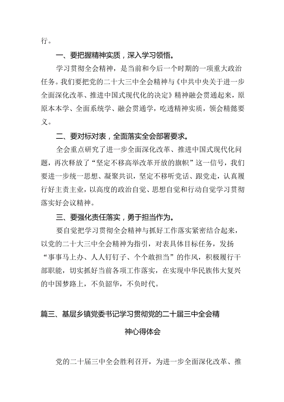 （11篇）镇长学习党的二十三中全会精神心得体会研讨发言（详细版）.docx_第3页
