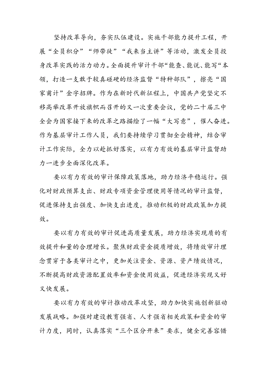 (5篇)审计干部学习党的二十三中全会精神交流发言（详细版）.docx_第2页