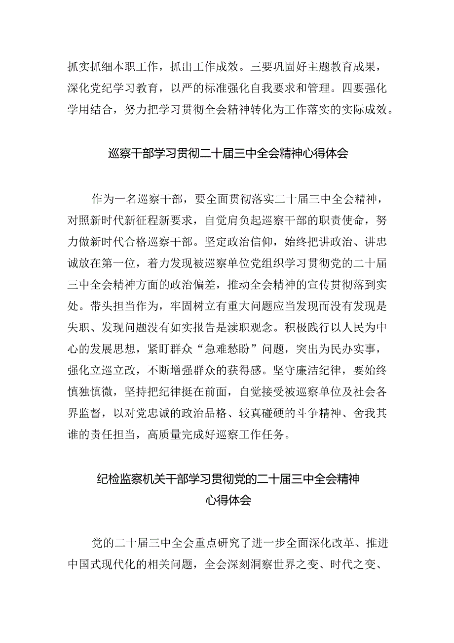 （9篇）基层纪委书记学习贯彻党的二十三中全会精神心得体会（详细版）.docx_第3页