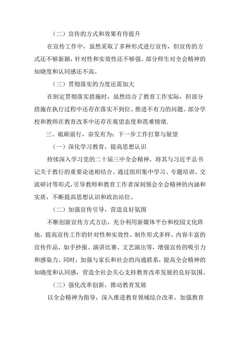 在学习贯彻2024年党的二十三中全会精神工作情况报告和下一步打算.docx_第3页