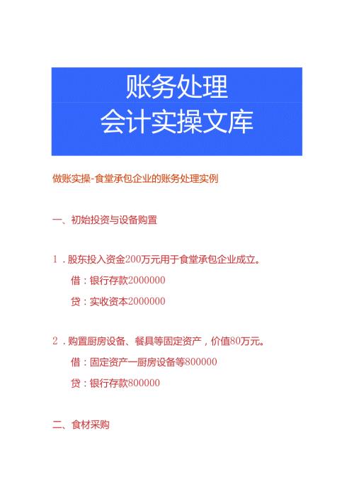 做账实操食堂承包企业的账务处理实例.docx