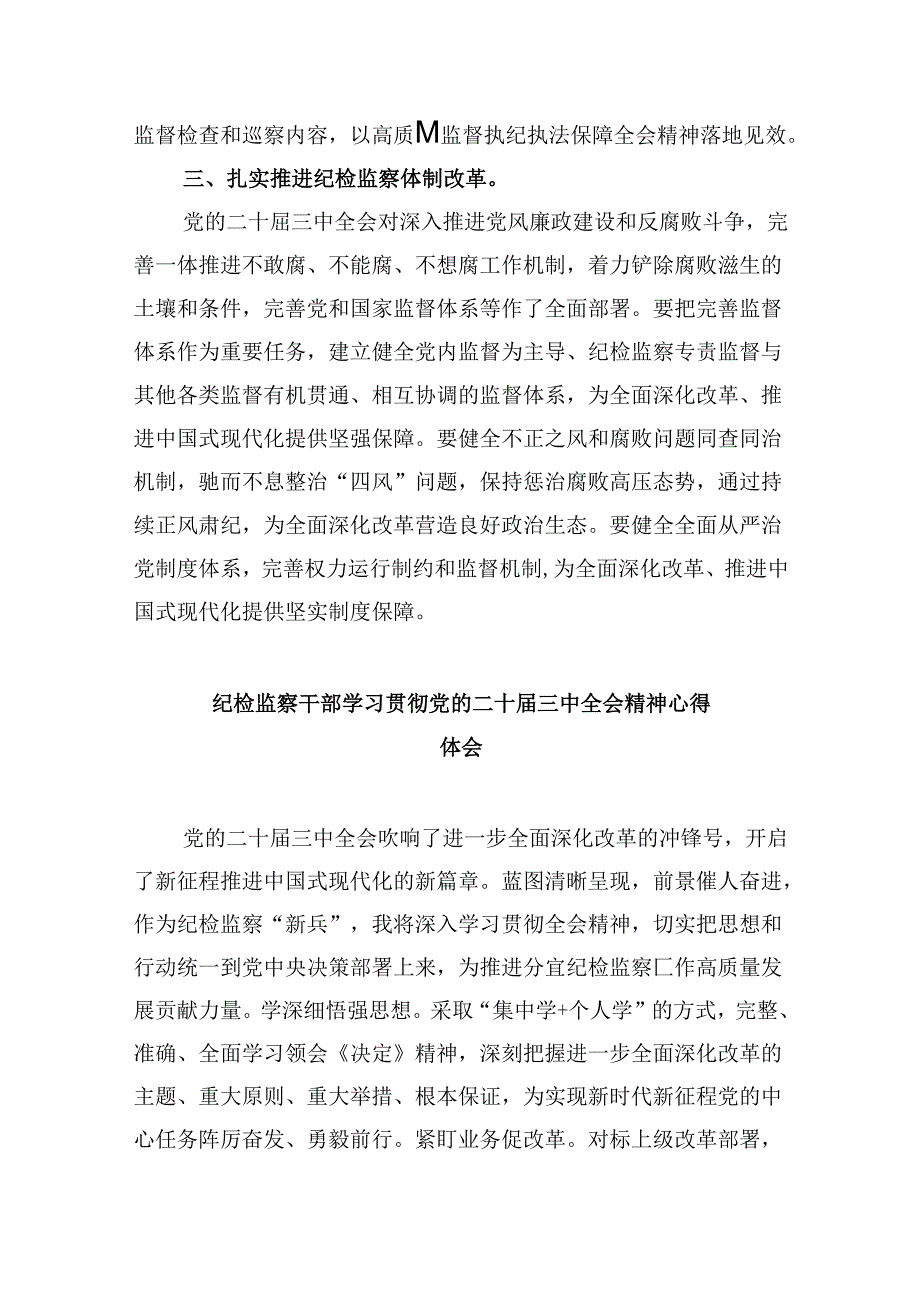 纪检监察干部学习贯彻二十三中全会精神研讨发言8篇（精选）.docx_第2页