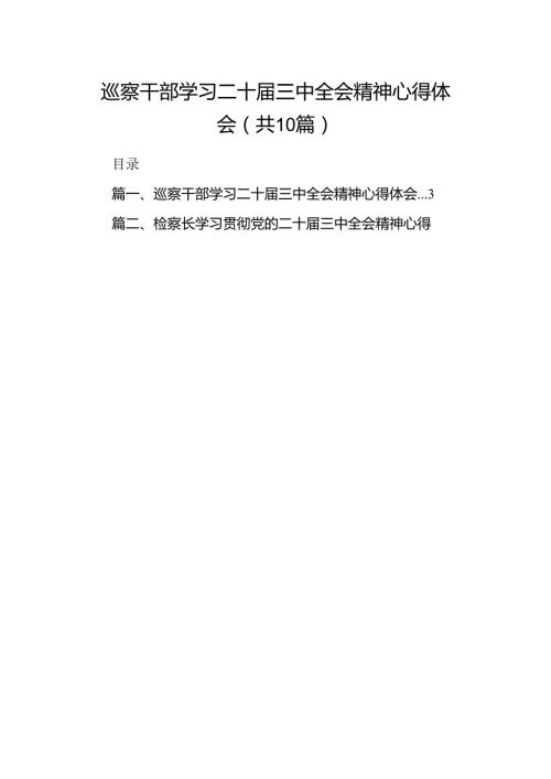 （10篇）巡察干部学习二十三中全会精神心得体会集合.docx
