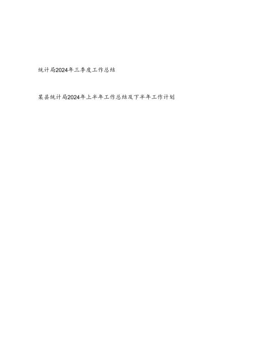 统计局2024年第三季度和上半年工作总结共2篇.docx