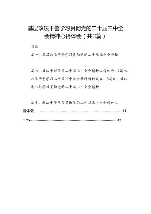 （11篇）基层政法干警学习贯彻党的二十三中全会精神心得体会（详细版）.docx