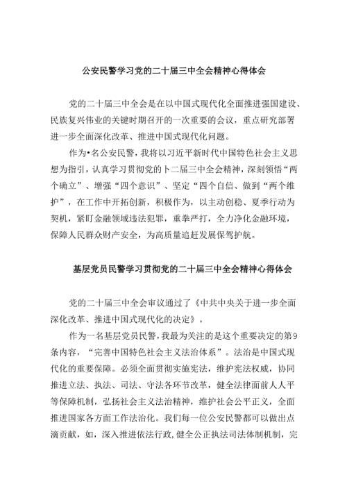 （11篇）公安民警学习党的二十三中全会精神心得体会汇编.docx