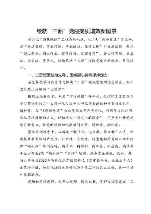 交流发言：绘就“三新”党建提质增效新图景.docx