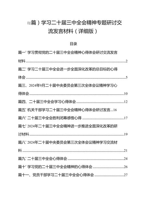 （11篇）学习二十三中全会精神专题研讨交流发言材料（详细版）.docx