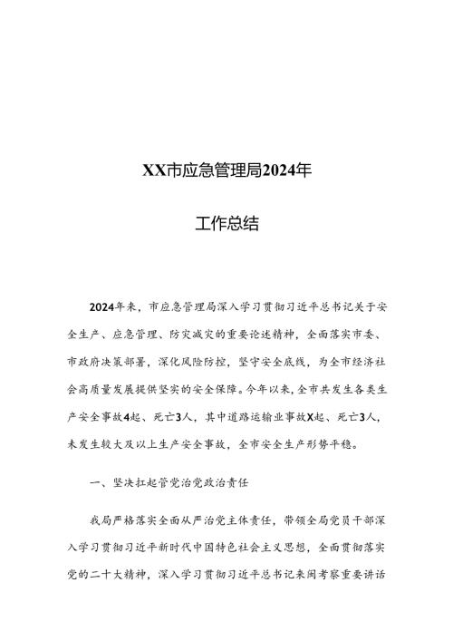 XX市应急管理局2024年工作总结.docx