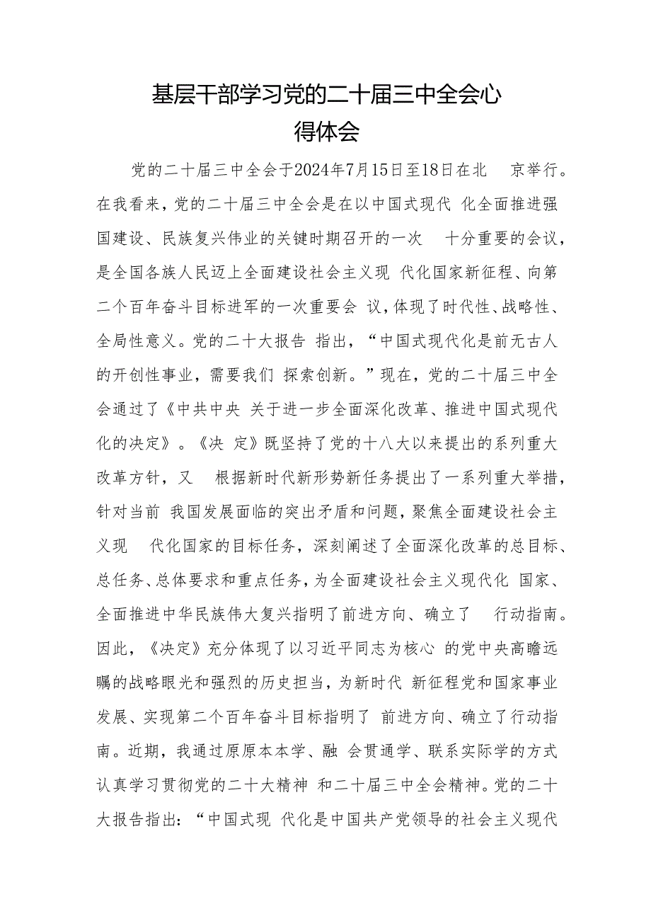 18篇基层学习党的二十三中全精神研讨发言心得体会.docx_第2页