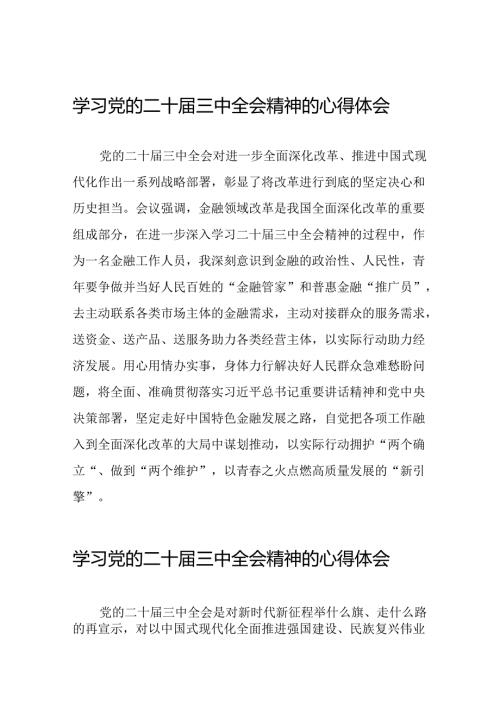 党员学习贯彻党的二十三中全会精神心得感悟模板四十篇.docx
