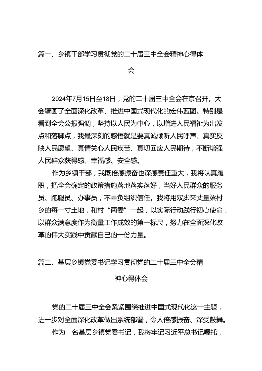 乡镇干部学习贯彻党的二十三中全会精神心得体会十篇（精选）.docx_第2页