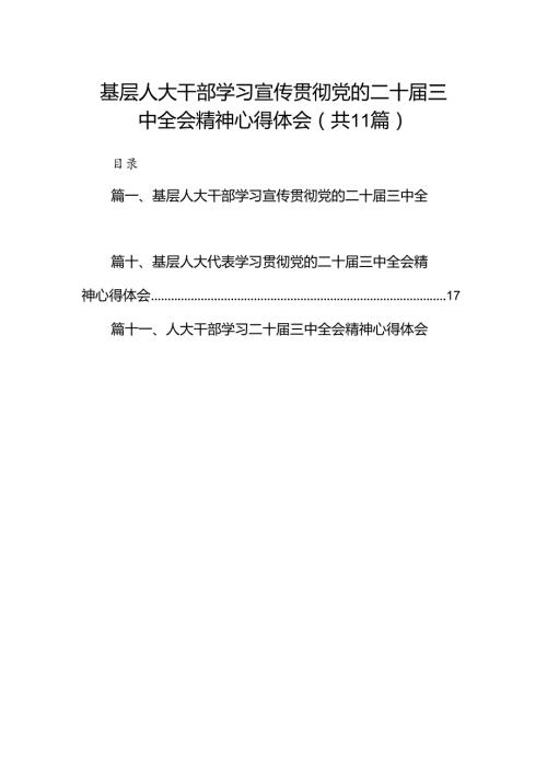 （11篇）基层人大干部学习宣传贯彻党的二十三中全会精神心得体会范文.docx