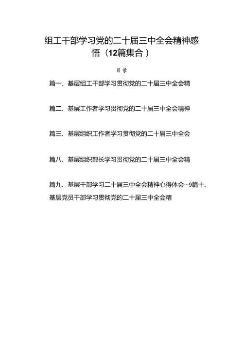组工干部学习党的二十三中全会精神感悟(12篇集合).docx
