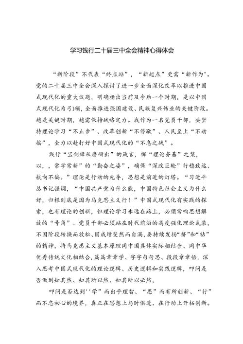 （7篇）学习饯行二十三中全会精神心得体会（精选）.docx