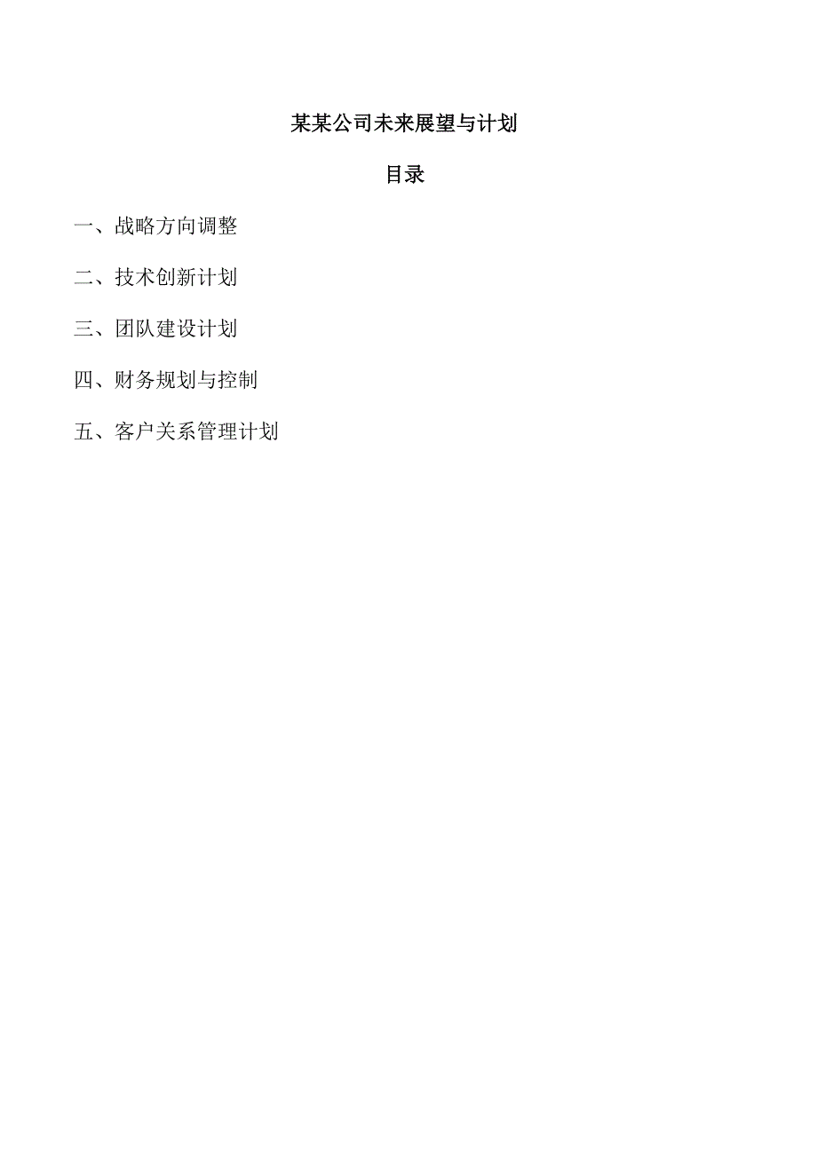 某某公司未来展望与计划.docx_第1页