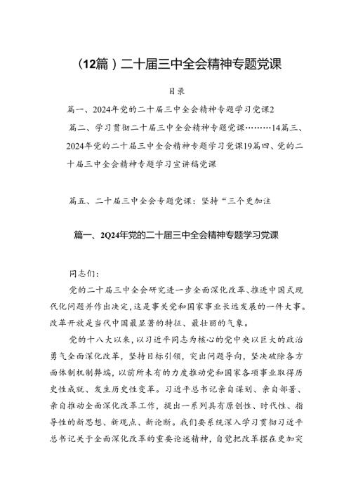 （12篇）二十三中全会精神专题党课.docx