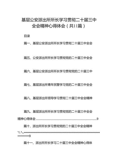 （11篇）基层公安派出所所长学习贯彻二十三中全会精神心得体会（详细版）.docx