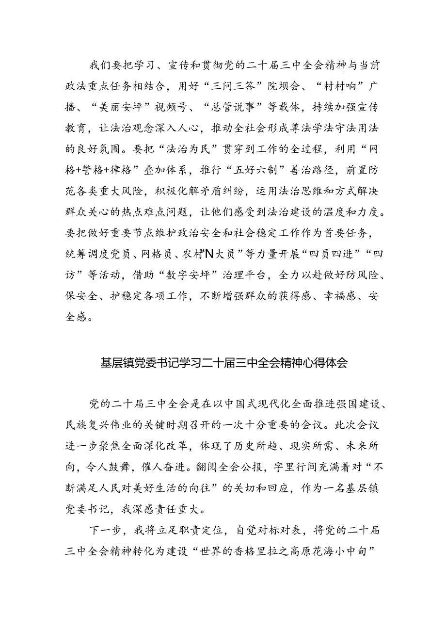 镇党委书记学习贯彻党的二十三中全会精神心得体会范本8篇（详细版）.docx_第2页