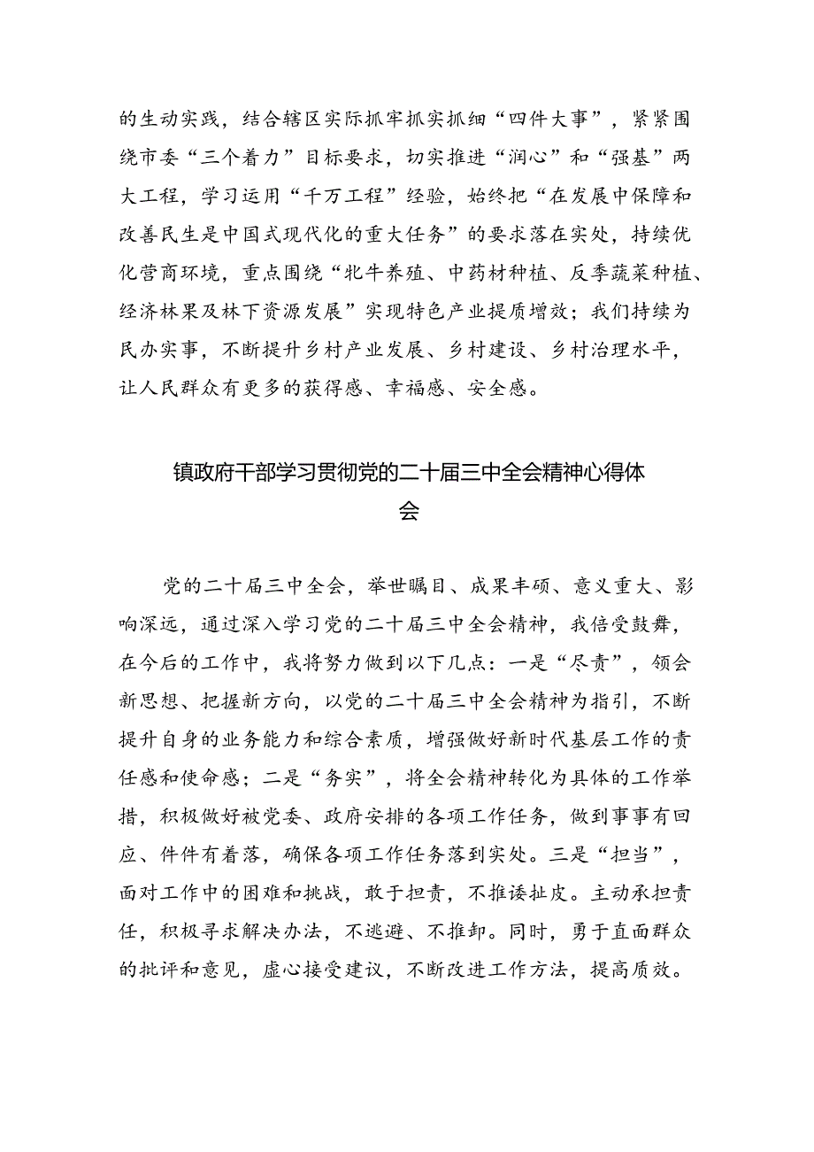 镇党委书记学习贯彻党的二十三中全会精神心得体会范本8篇（详细版）.docx_第3页