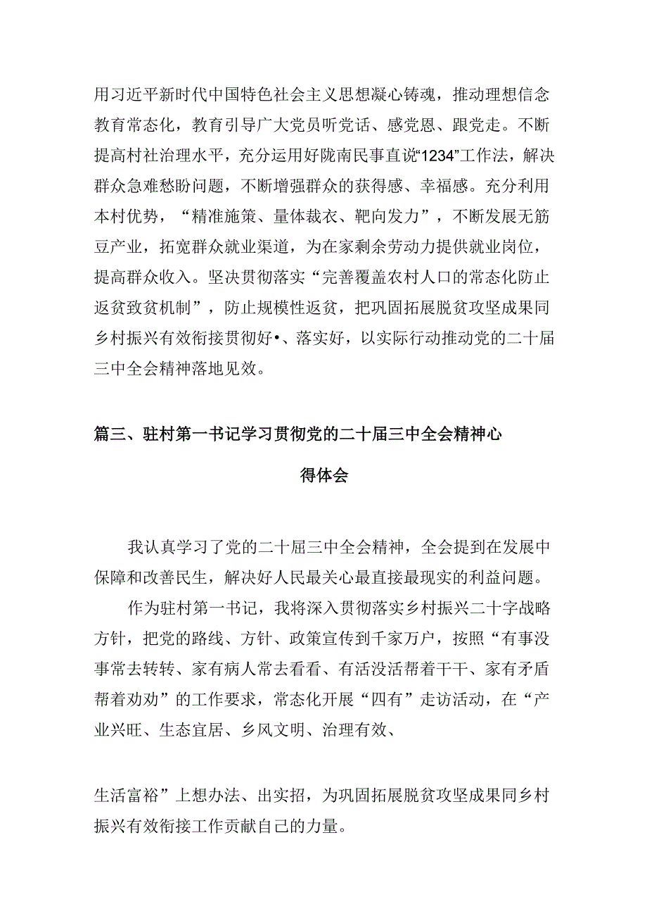 （10篇）农村党支部书记学习二十三中全会精神研讨发言范文.docx_第3页