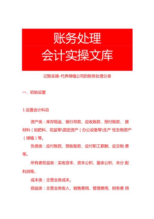 记账实操代养绿植公司的账务处理分录.docx