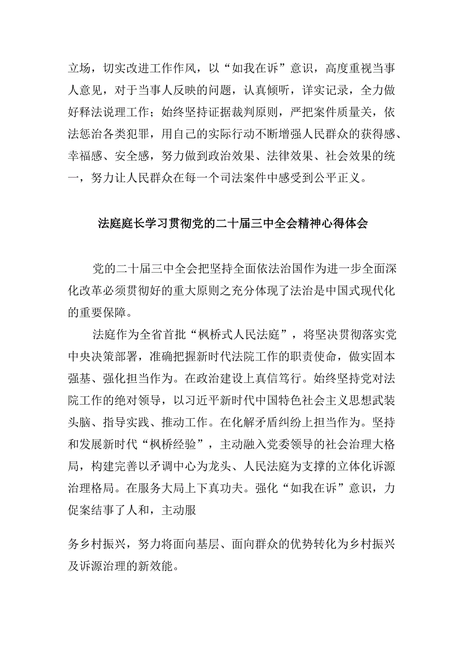 （11篇）法庭庭长学习二十三中全会精神研讨发言（精选）.docx_第2页