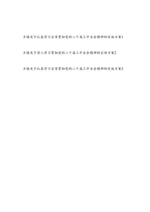 乡镇学习贯彻党的二十三中全会精神的宣传实施方案3篇.docx