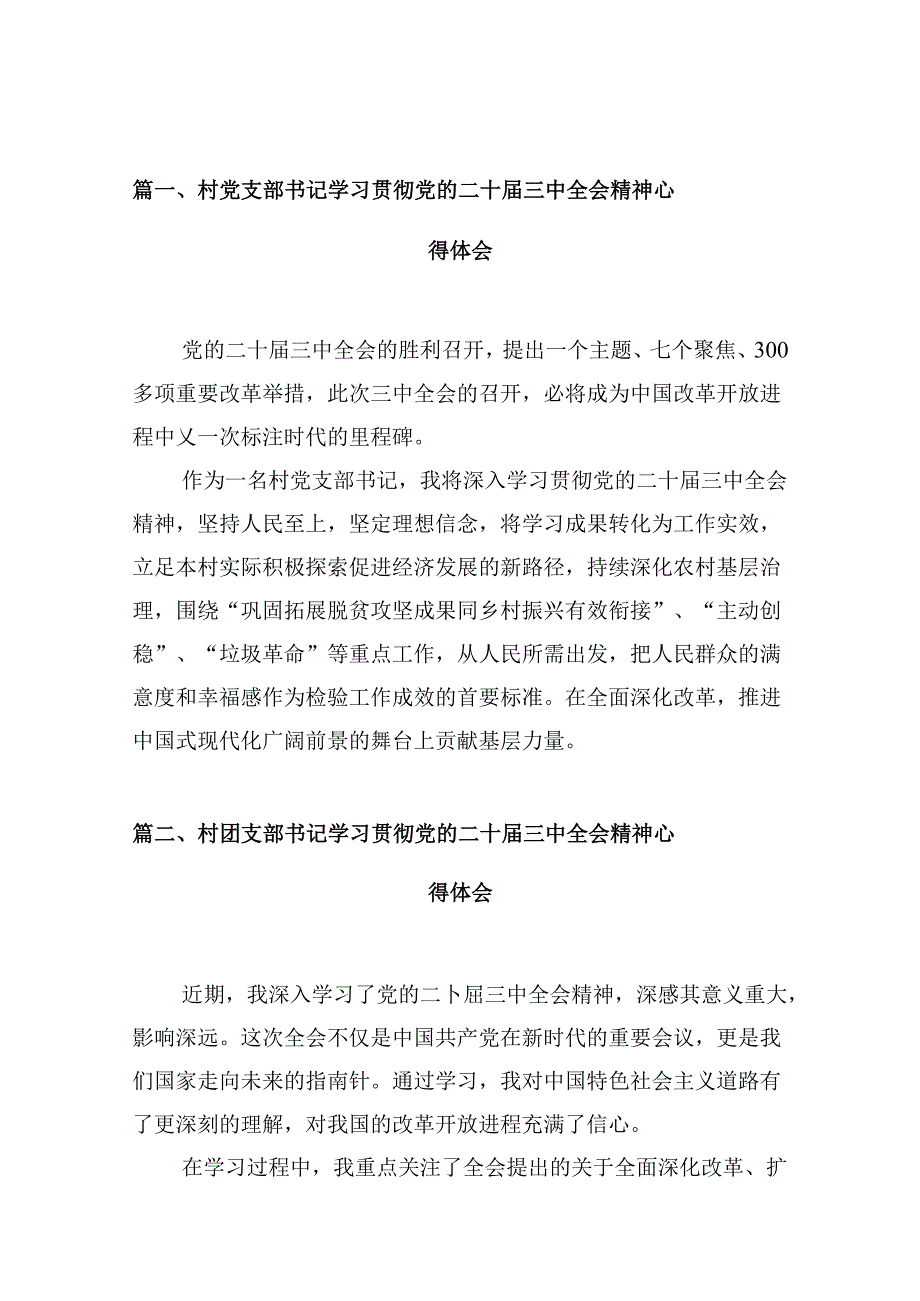 （10篇）村党支部书记学习贯彻党的二十三中全会精神心得体会合计.docx_第2页