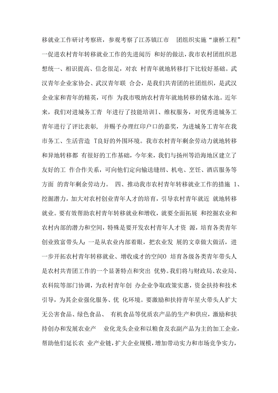 推进我市农村青年剩余劳动力转移工作项目的可行性报告.docx_第3页