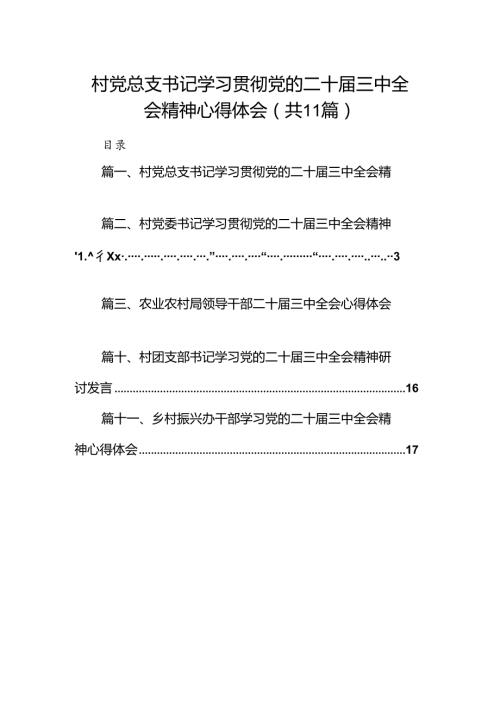 （11篇）村党总支书记学习贯彻党的二十三中全会精神心得体会范文.docx