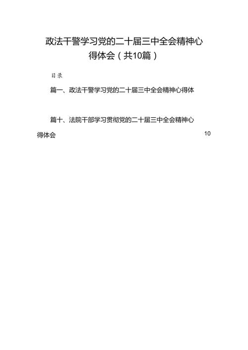 政法干警学习党的二十三中全会精神心得体会10篇（精选版）.docx