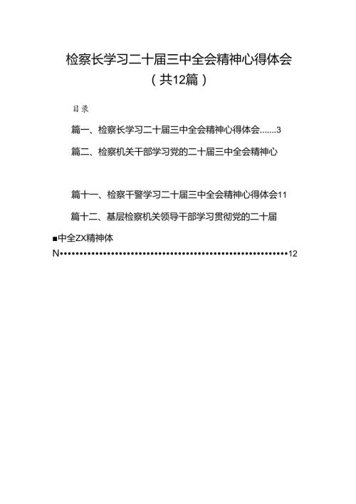 检察长学习二十三中全会精神心得体会12篇（详细版）.docx