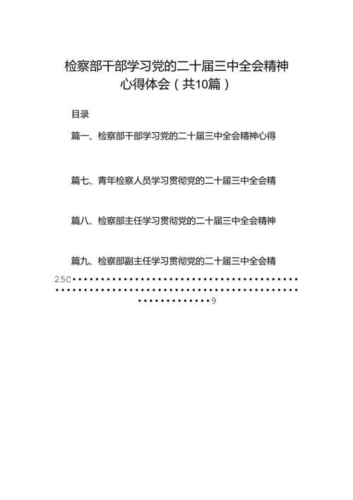 检察部干部学习党的二十三中全会精神心得体会十篇（精选）.docx