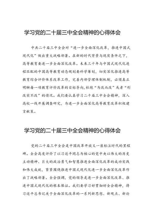 最新版2024年学习党的二十三中全会精神的心得体会简短发言25篇.docx