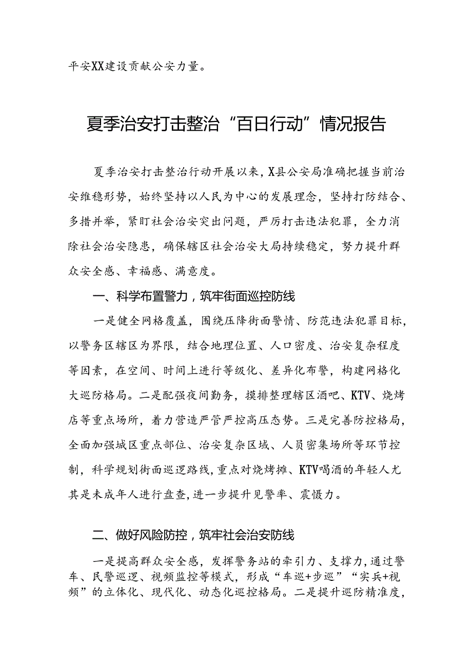 县公安2024年推进夏季治安打击整治行动工作汇报10篇.docx_第3页