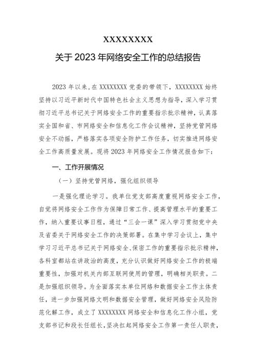 2023网络安全工作总结.docx