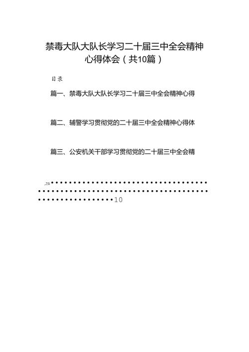 禁毒大队大队长学习二十三中全会精神心得体会（共10篇）.docx