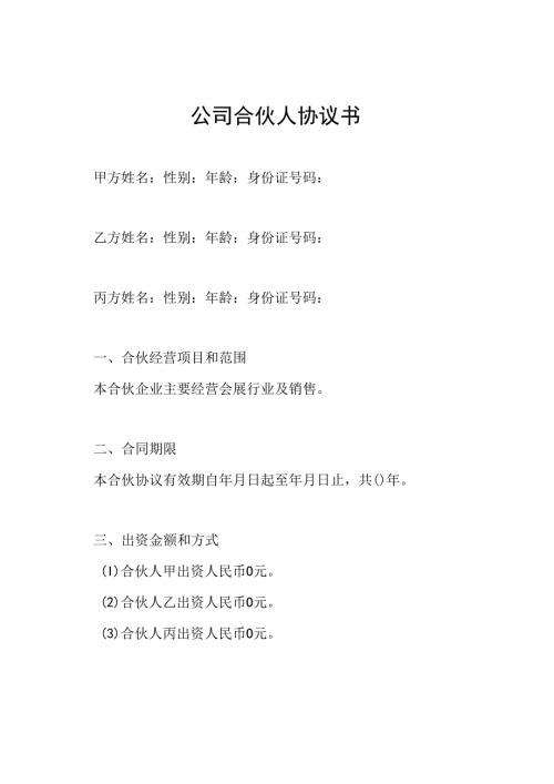 公司合伙人协议书.docx