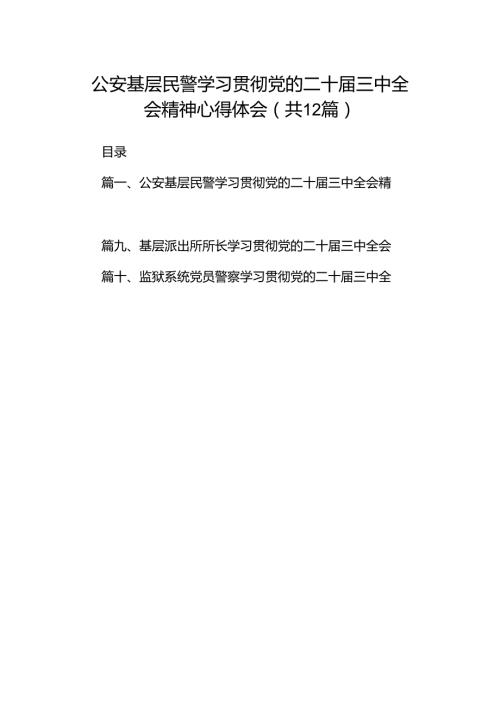 公安基层民警学习贯彻党的二十三中全会精神心得体会（共12篇）.docx