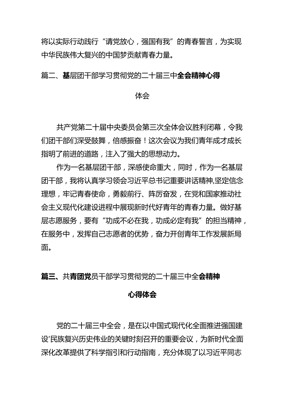 基层乡镇团委书记学习贯彻党的二十三中全会精神心得体会10篇（最新版）.docx_第2页